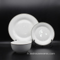 Vaisselle de vaisselle luxueuse Nouvelle Vaisselle blanche en porcelaine osseuse
